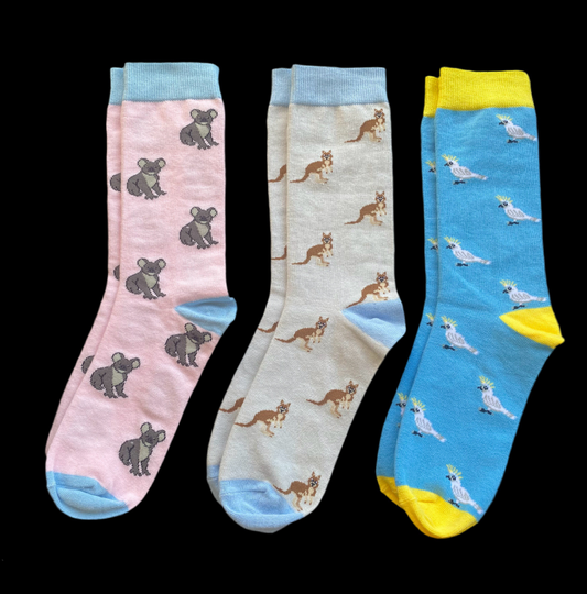 Iconic Aussie Animals Sock 3-Pack